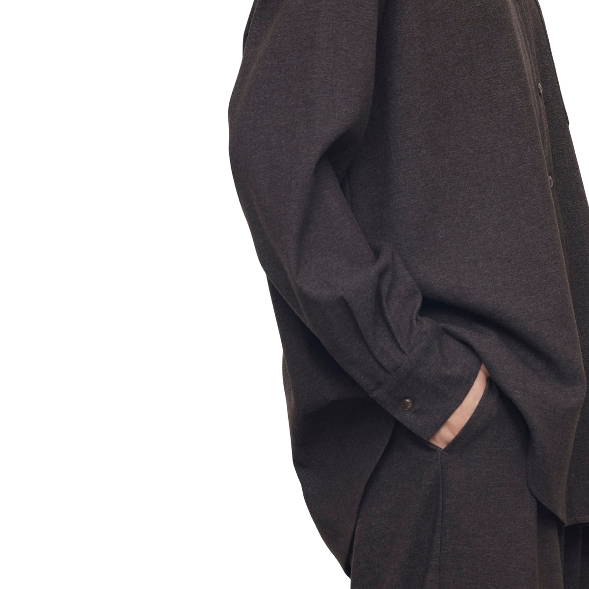 Camicia over in flanella con tasca a toppa - Moro