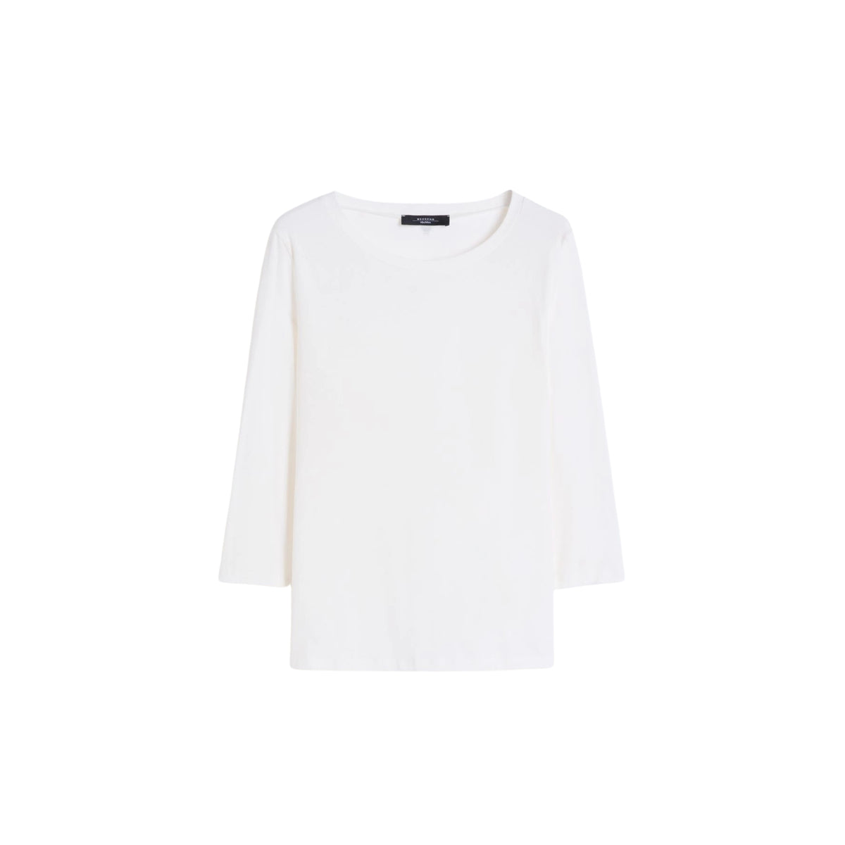 T-shirt basic in jersey di cotone stretch - Bianco