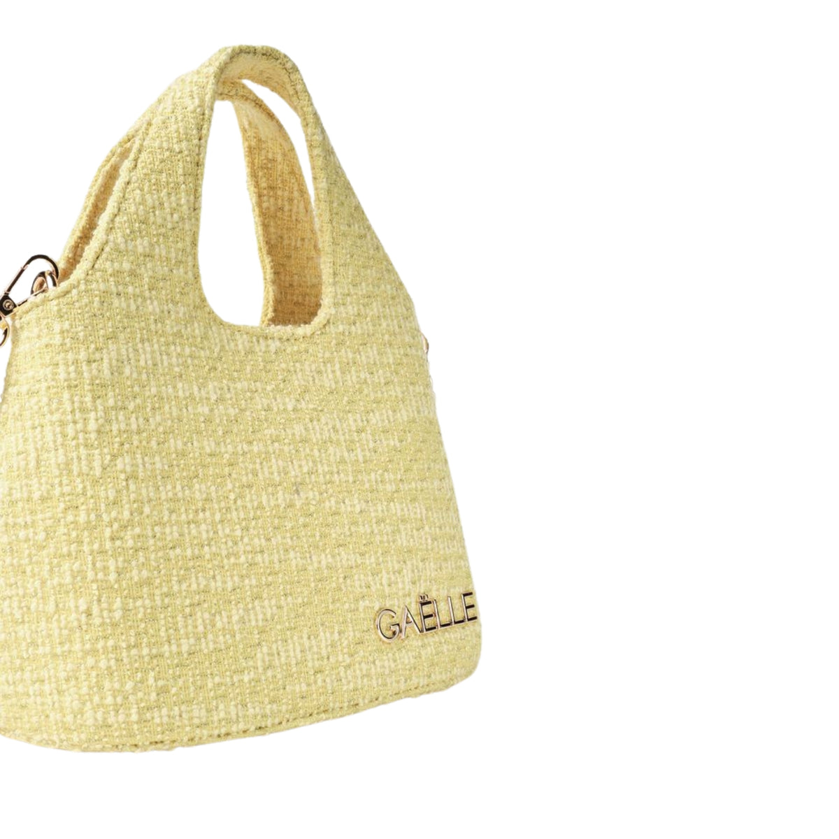 Borsa Mini Hobo in tweed - Giallo