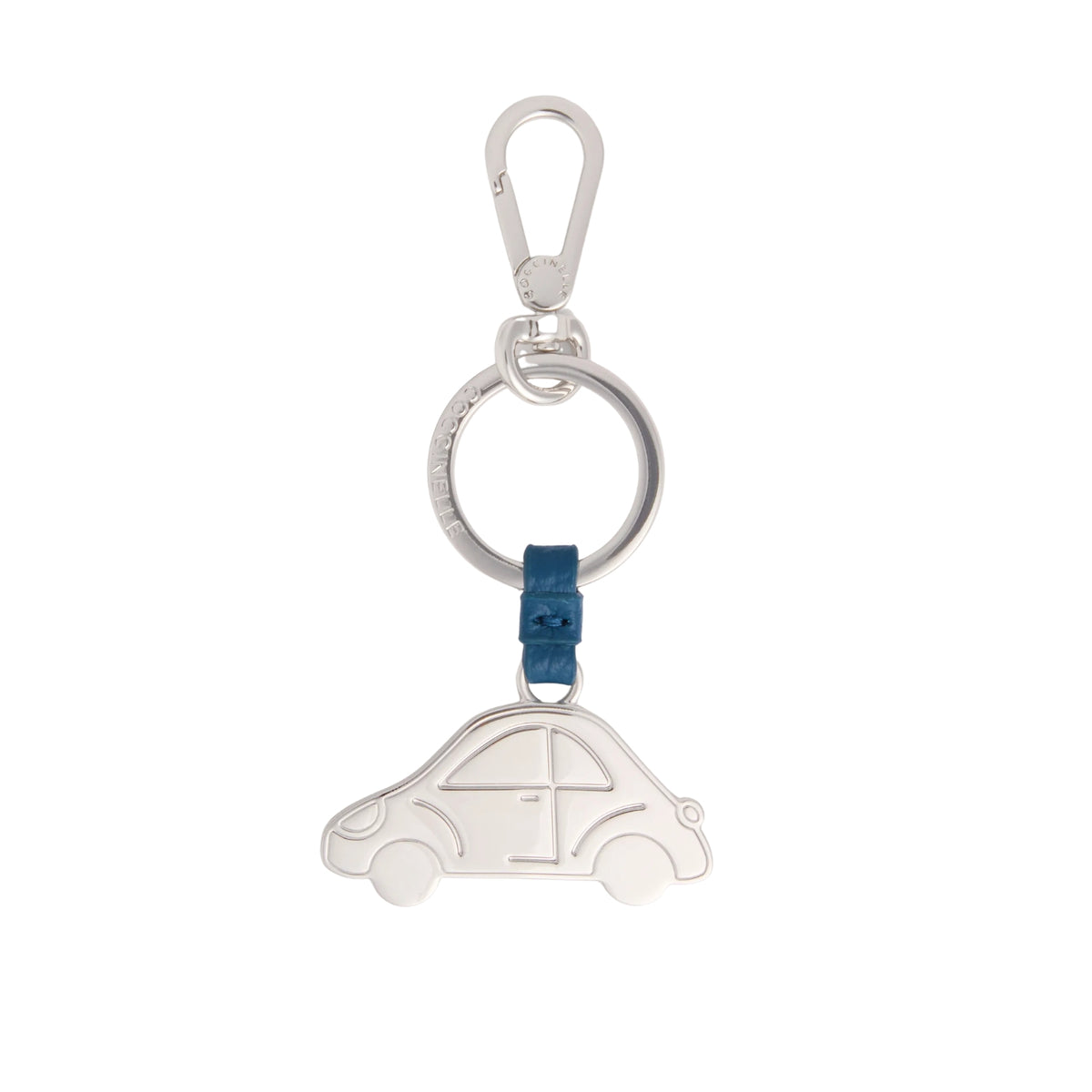 Portachiavi in pelle e metallo - Blu