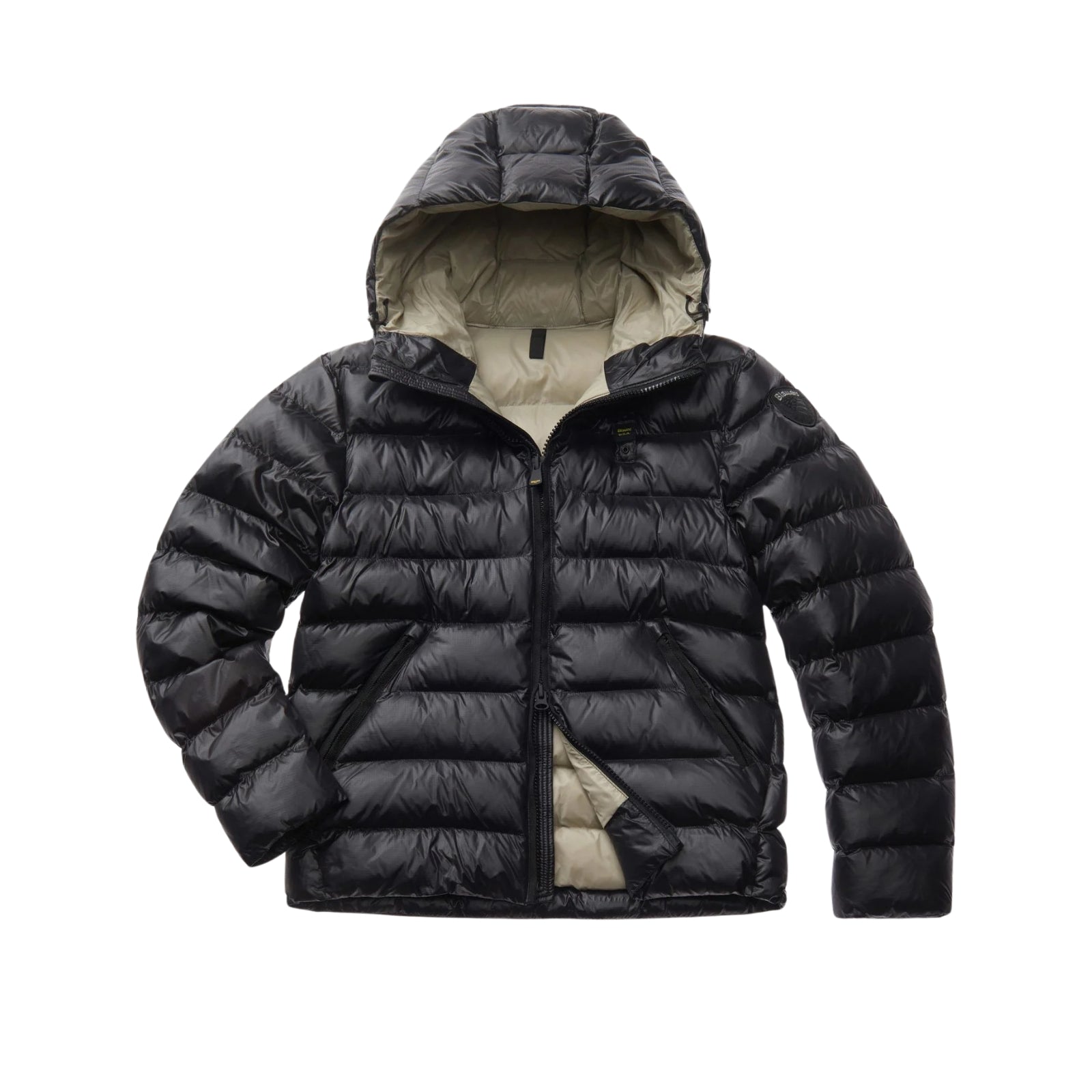 Piumino corto imbottito in ovatta - NERO