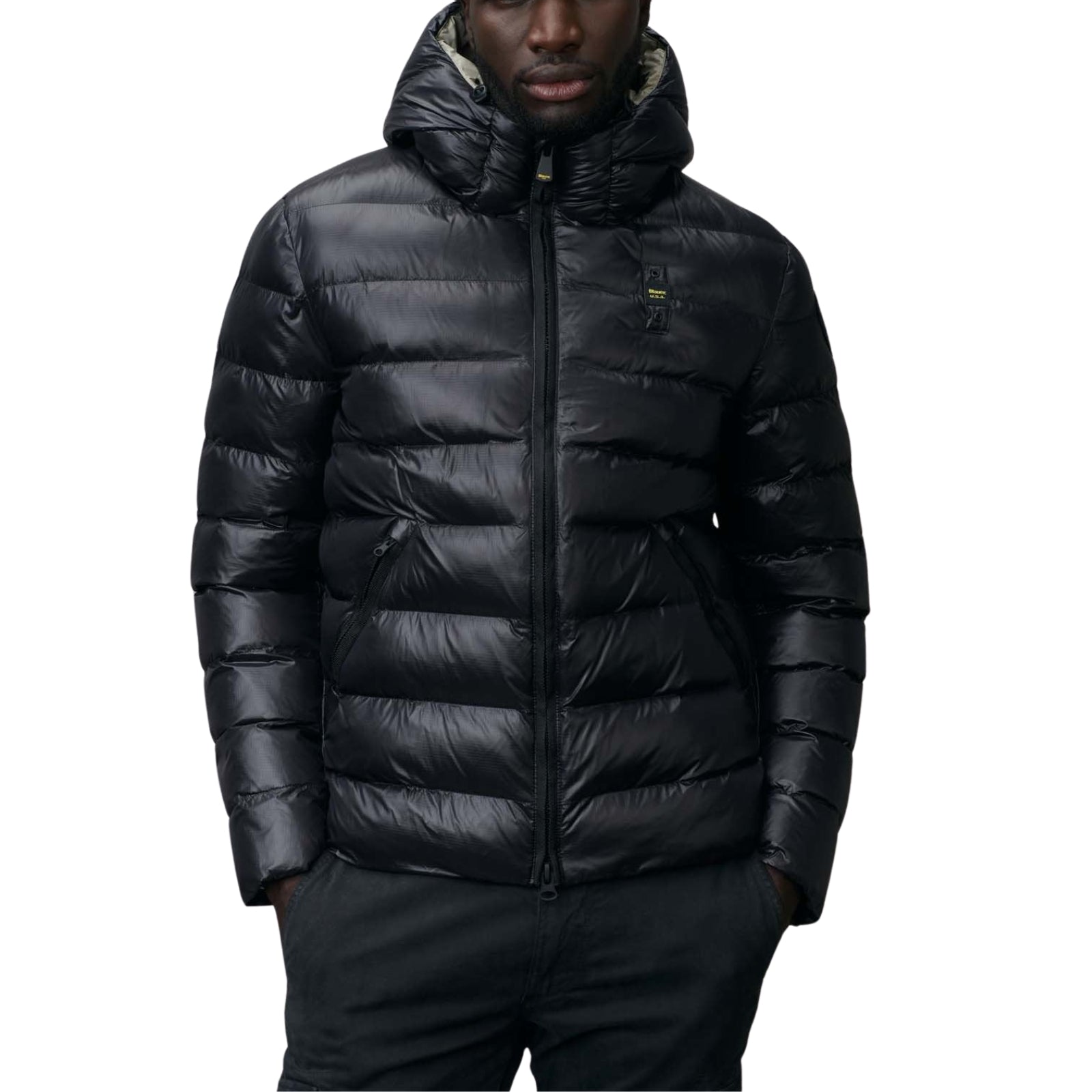 Piumino corto imbottito in ovatta - NERO