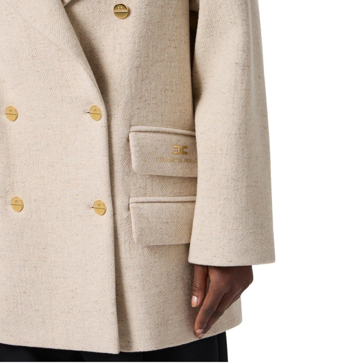 Cappotto caban in panno di lana - Latte