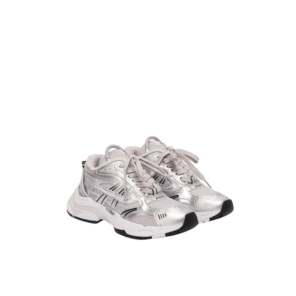 Sneaker Race in pelle e microfibra - Silver