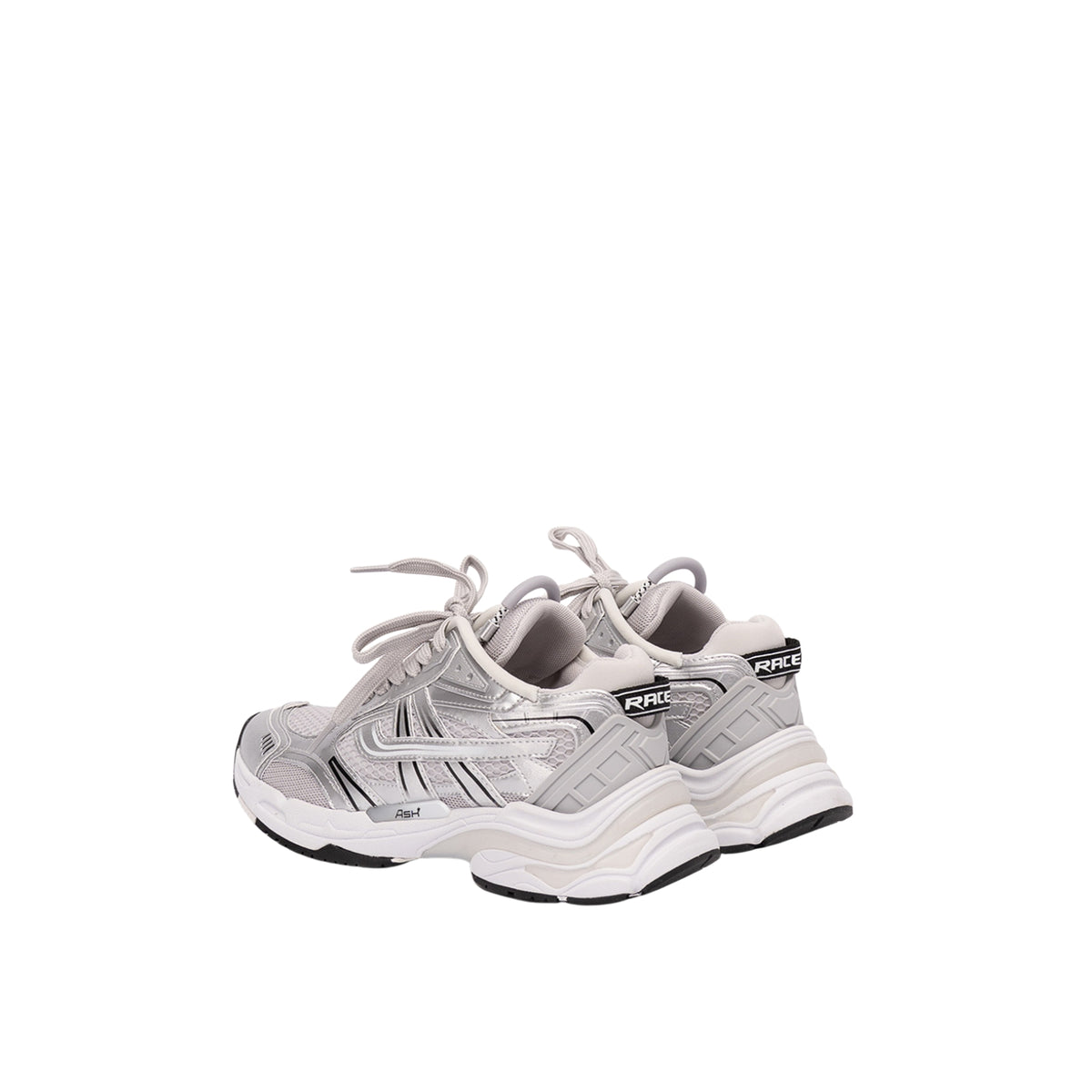 Sneaker Race in pelle e microfibra - Silver