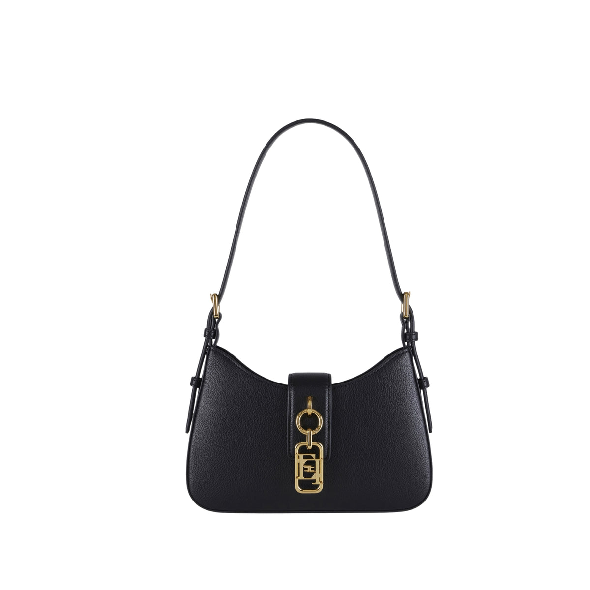 Borsa hobo piccola con charms - Nero