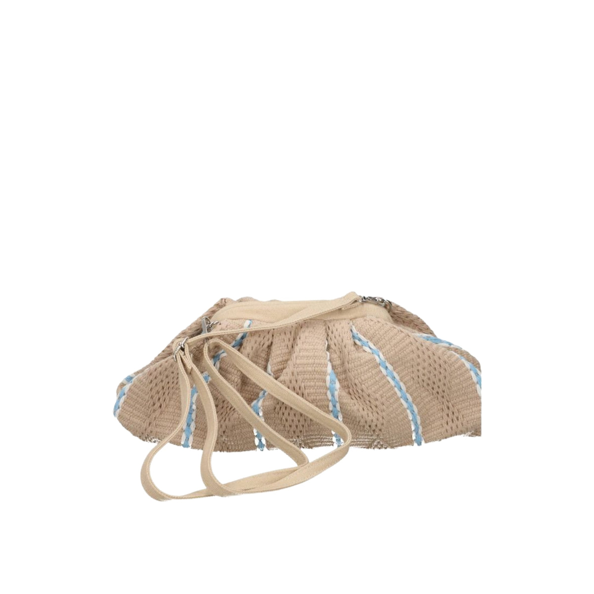 Maxi pochette con ricamo firma rosa - Beige