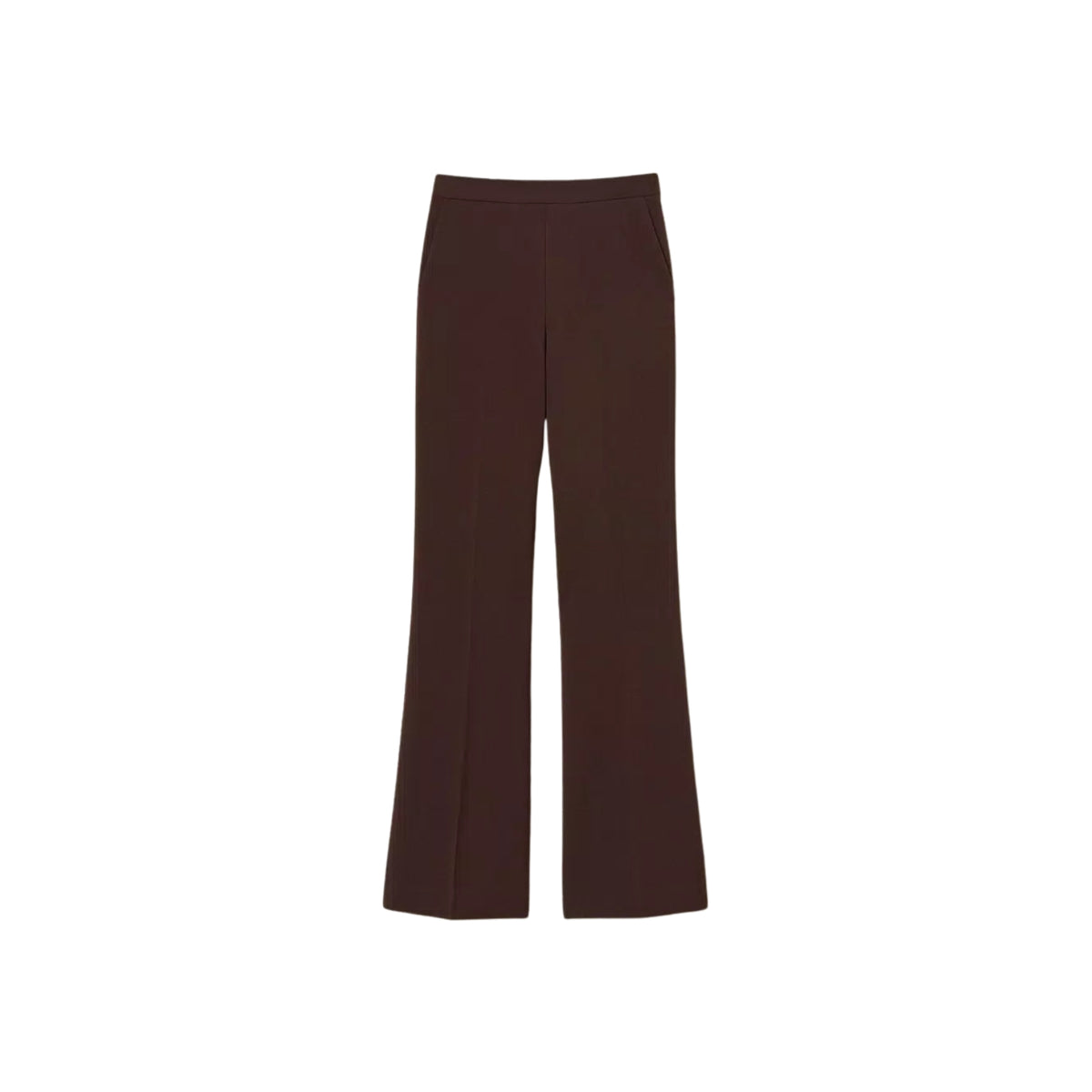 Pantalone in crêpe double con zip invisibile - Testa di moro