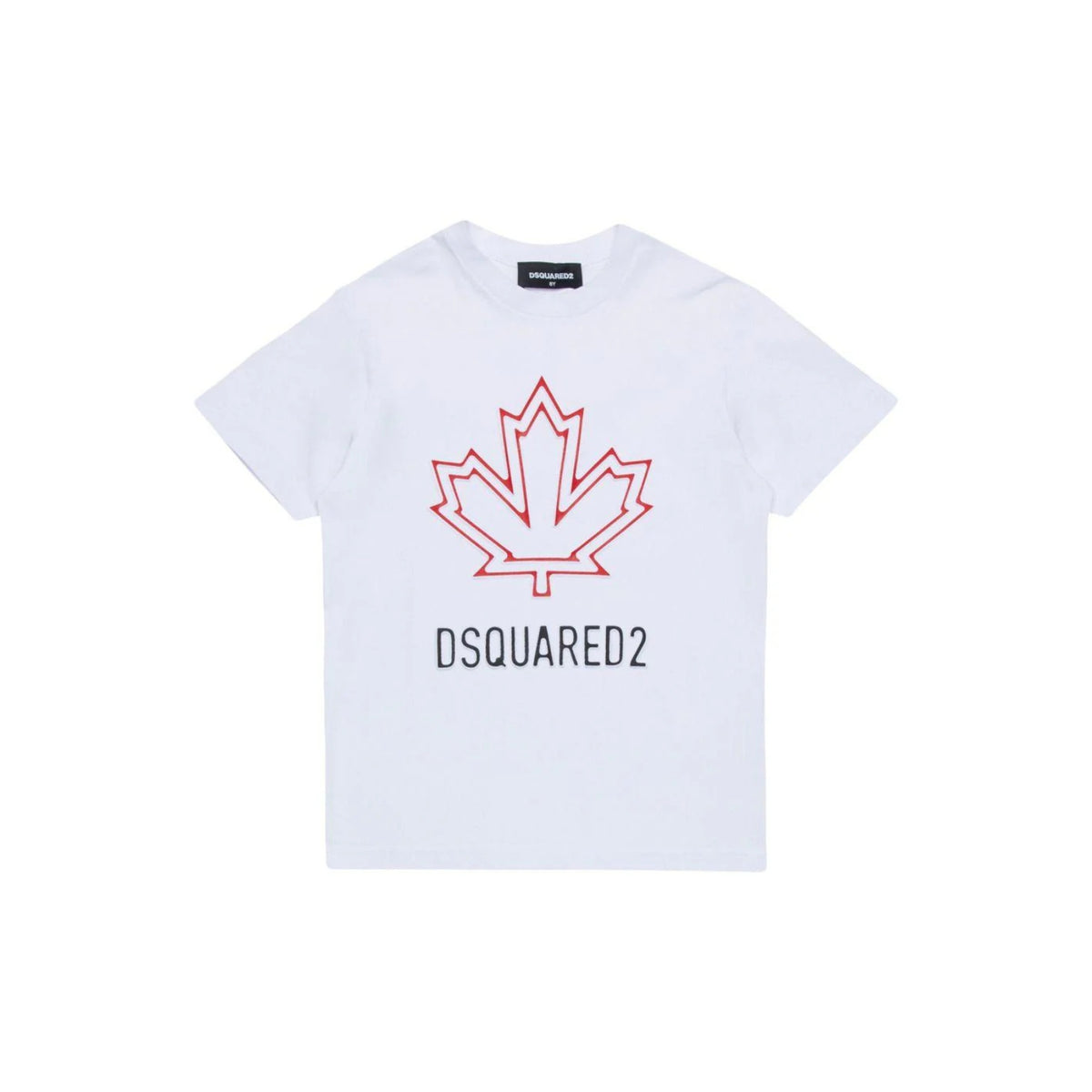 T-shirt con stampa logo frontale rosso - Bianco