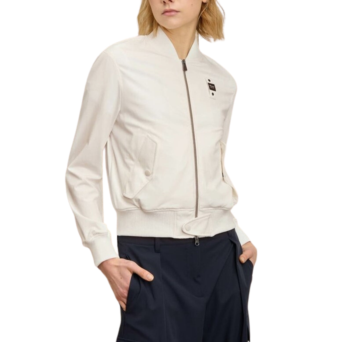 Bomber Darling in nylon elasticizzato - Bianco