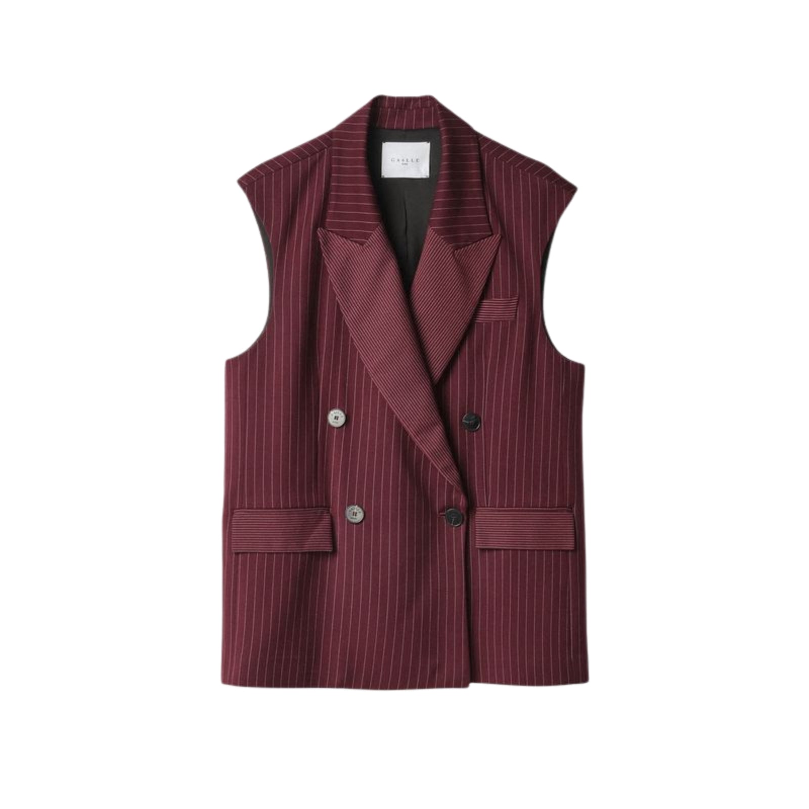 Gilet In Twill Gessato Doppiopetto Over