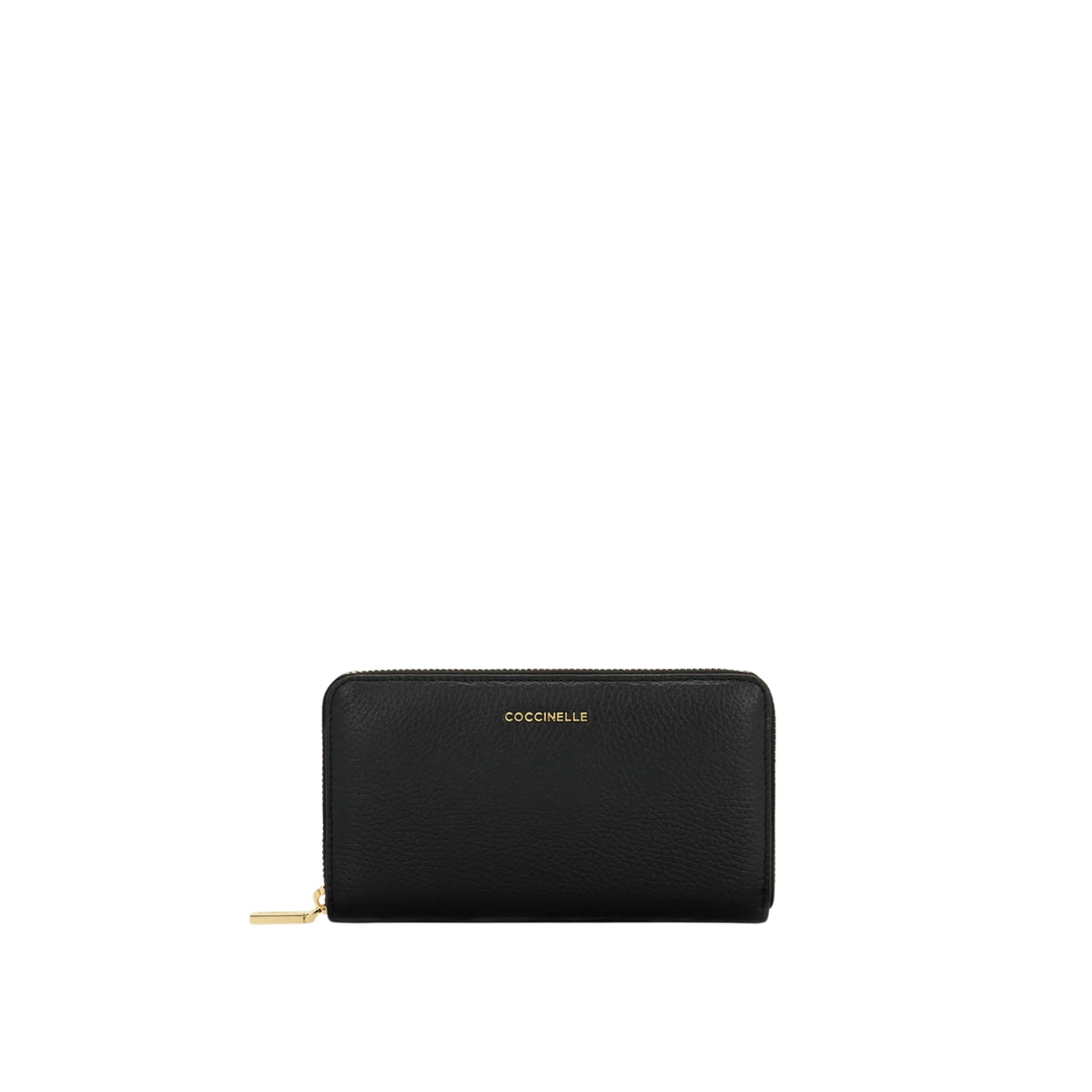 Portafoglio con zip linea Metallic - Nero