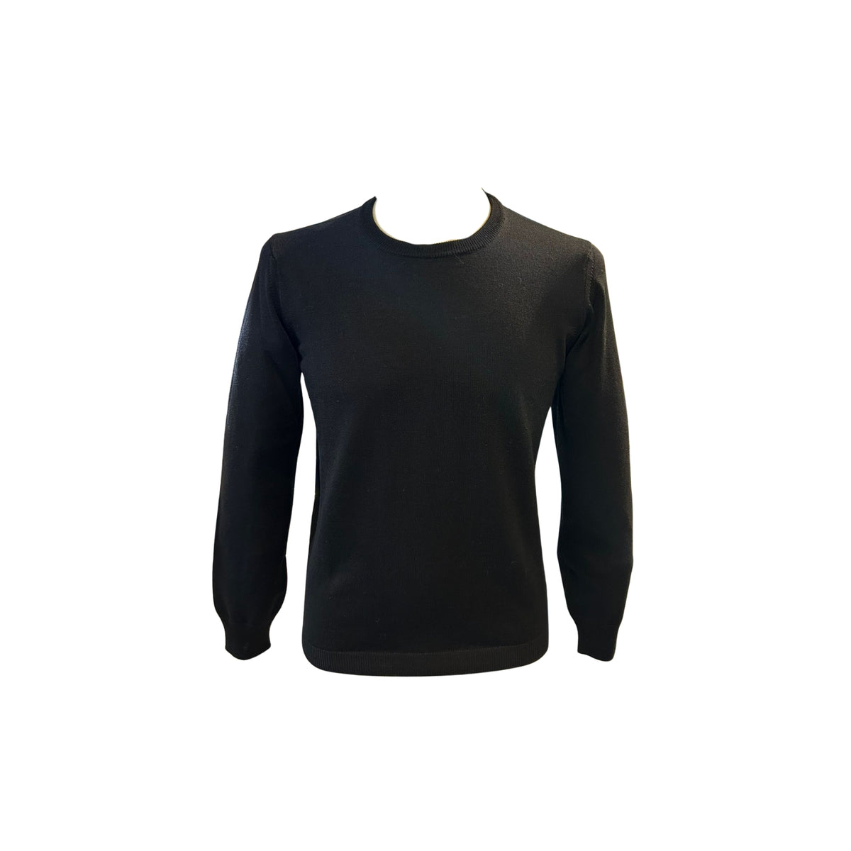 Maglia GIROCOLLO in pura Lana Merino - Nero