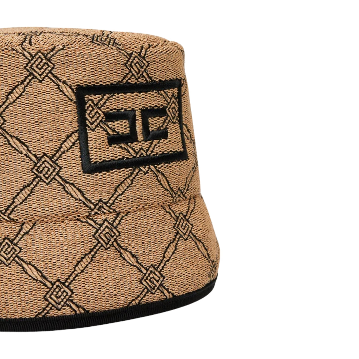 Cappello bucket in rafia a losanghe - Paglia