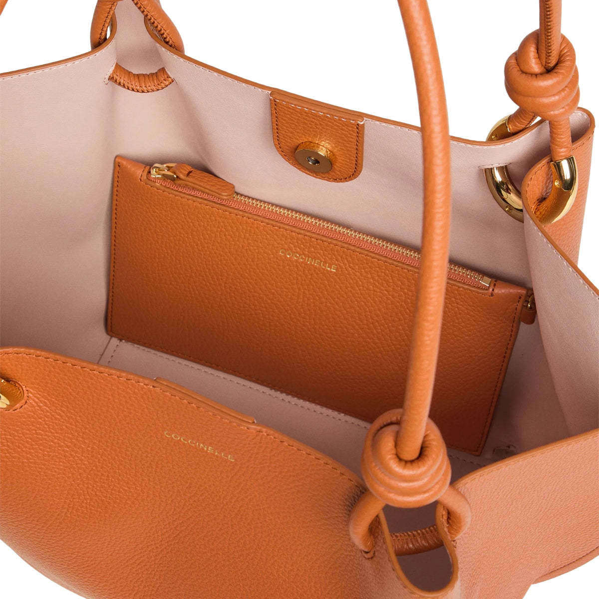 Borsa Finn in pelle e metallo - Tortora