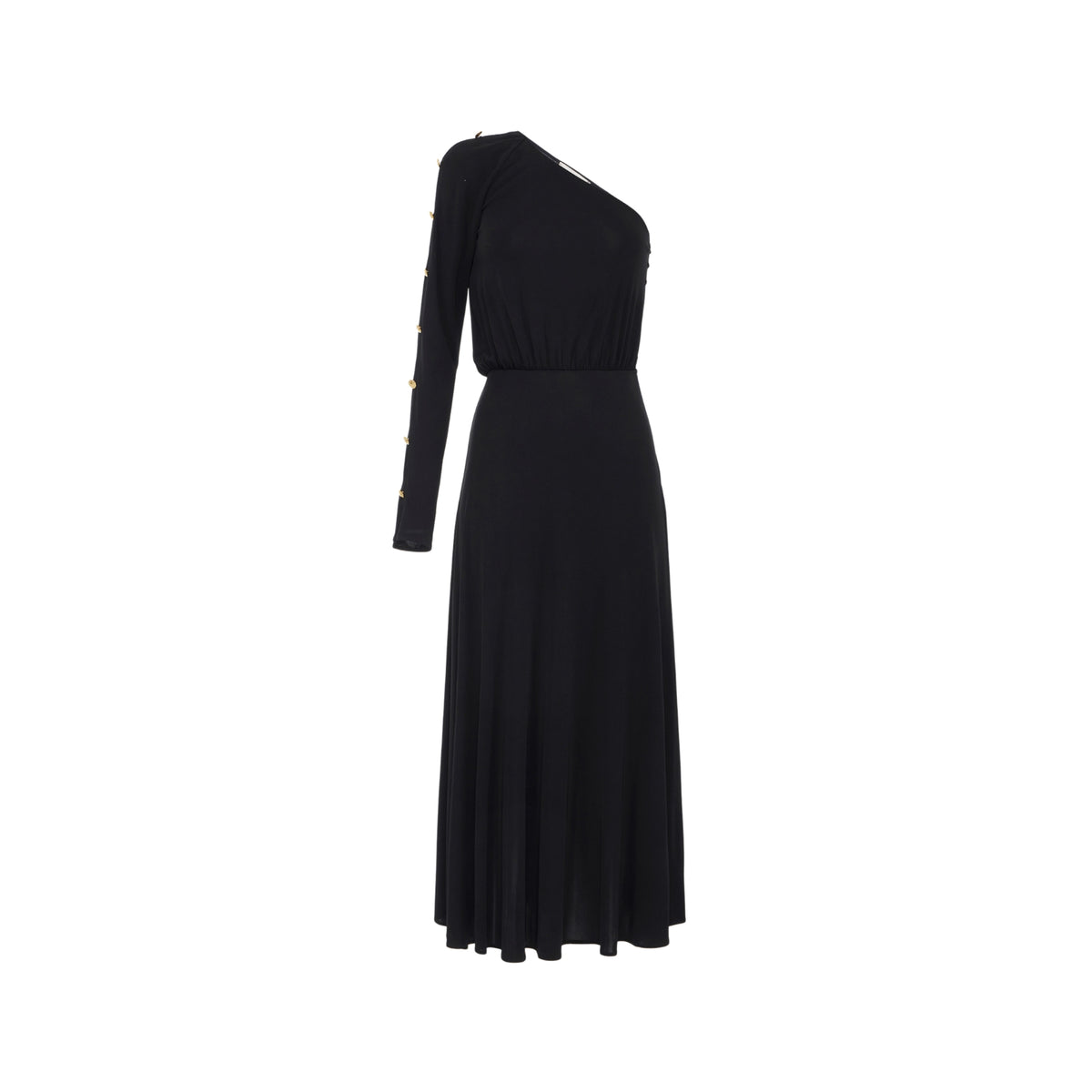Abito in jersey a taglio monospalla - Nero