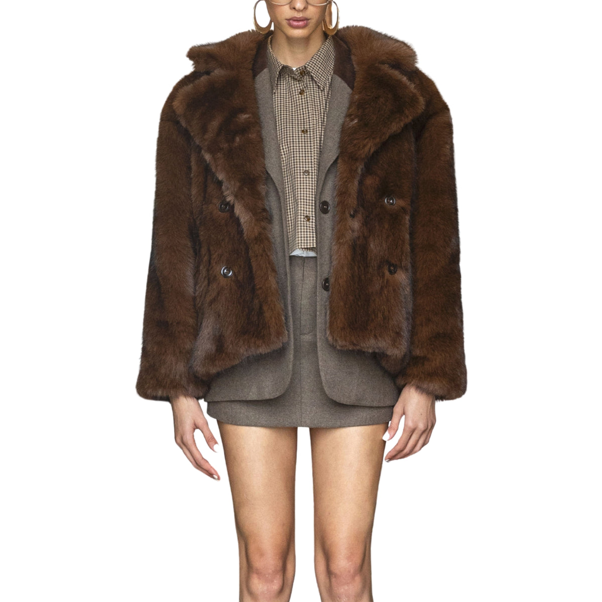 Giacca oversize in pelliccia sintetica