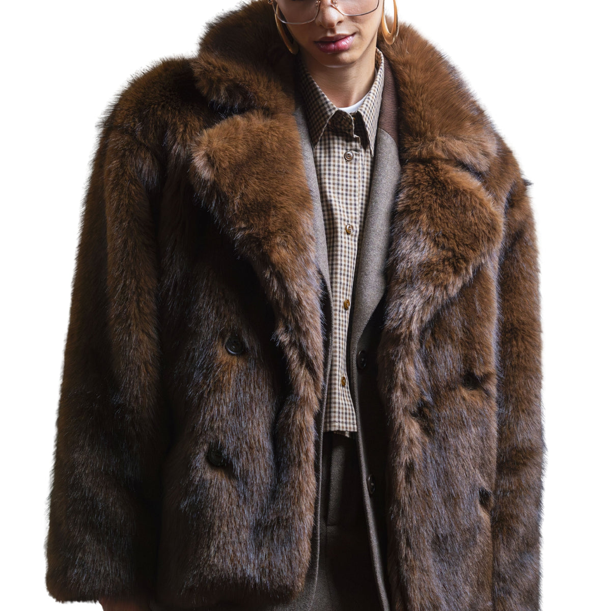 Giacca oversize in pelliccia sintetica
