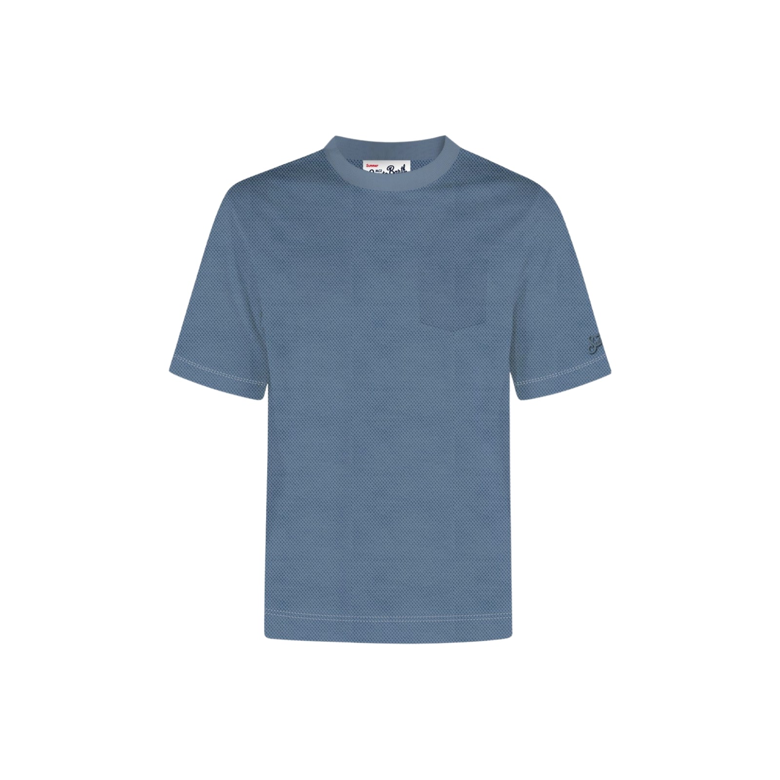 T-shirt Bakewell in piquet di cotone con taschino - BLU
