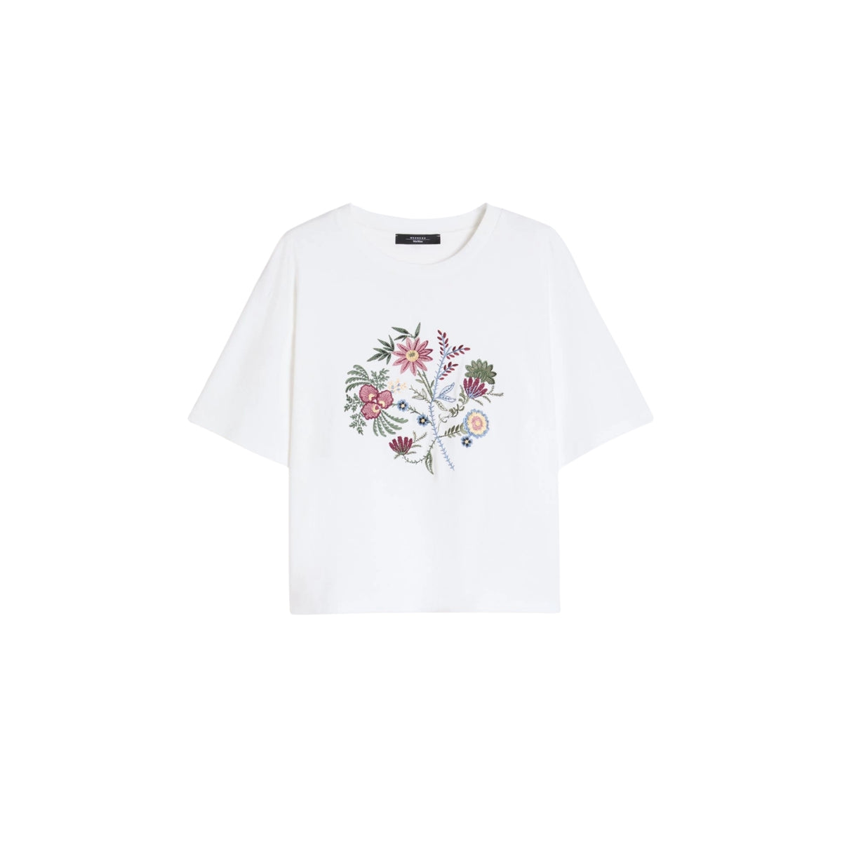 T-shirt boxy interlock con stampe di collezione - Bianco