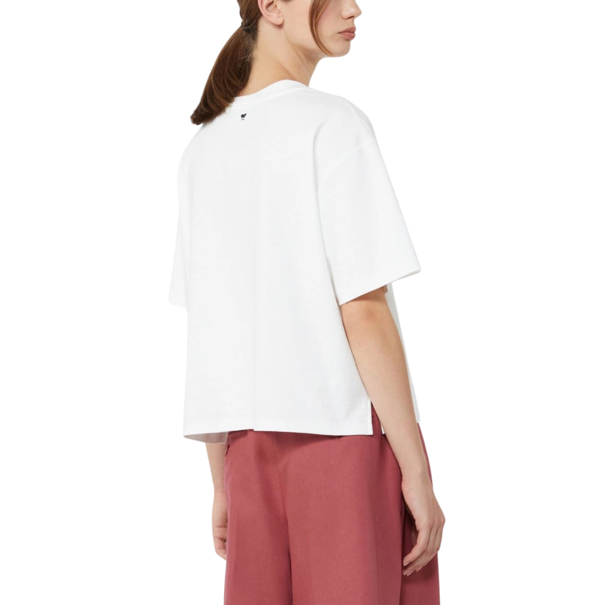 T-shirt boxy interlock con stampe di collezione - Bianco
