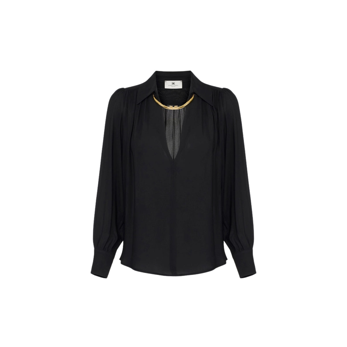 Camicia con accessorio gioiello amovibile - Nero