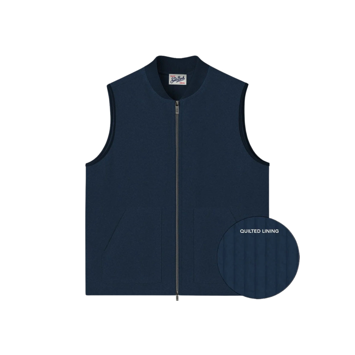 Gilet Spencer blu navy reversibile in misto lana