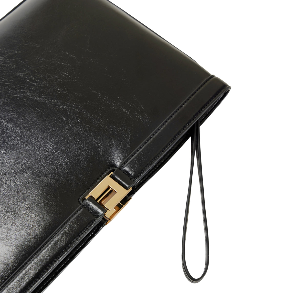 Borsa Pochette con effetto Naplak - Nero