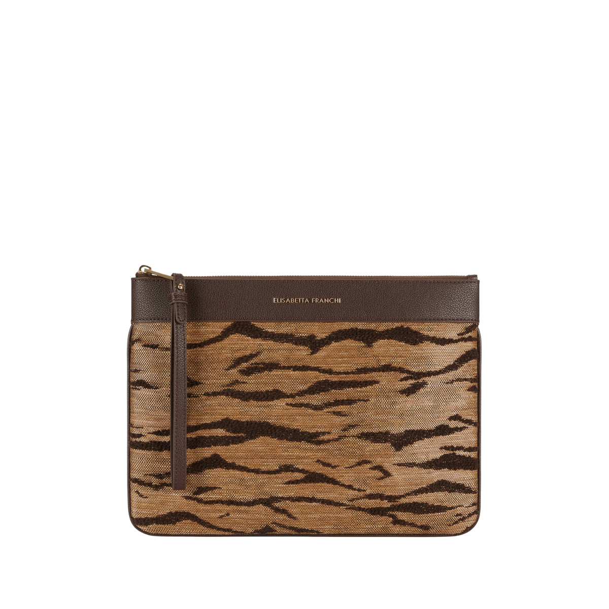 Borsa Pochette con stampa - Cammello