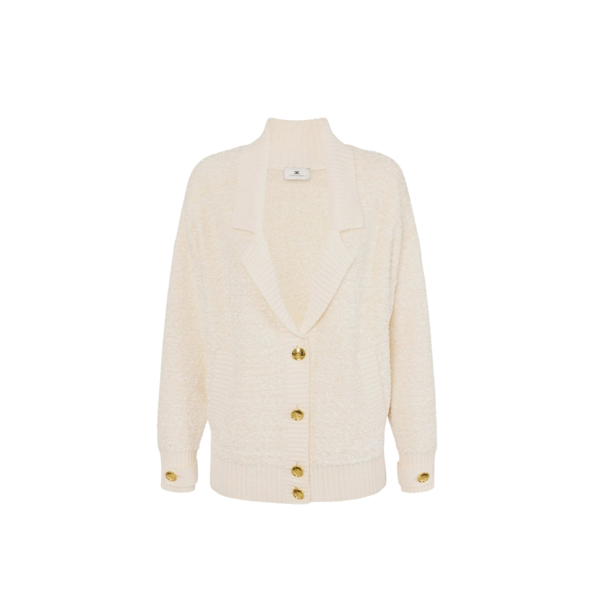 Cardigan in ciniglia bouclé over - Latte