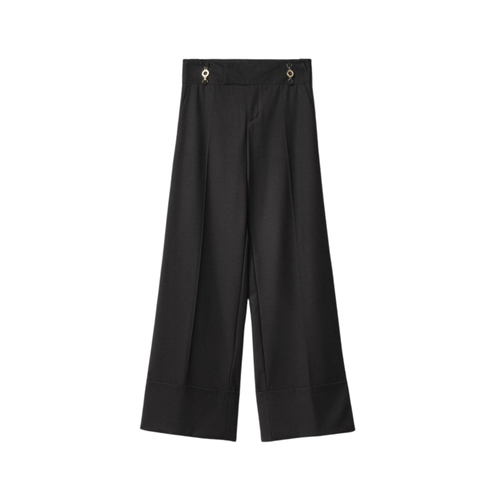 Pantalone dritto con risvolto sul fondo