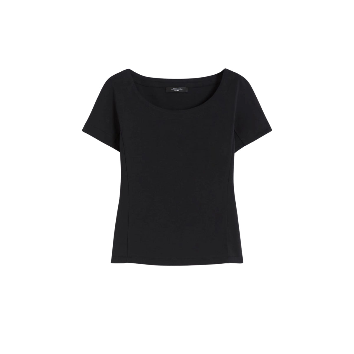 Top corto slim in jersey interlock - Nero