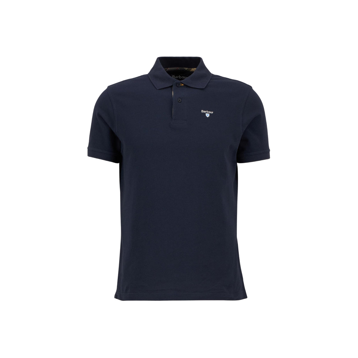 Polo Barbour con finiture tartan - Navy
