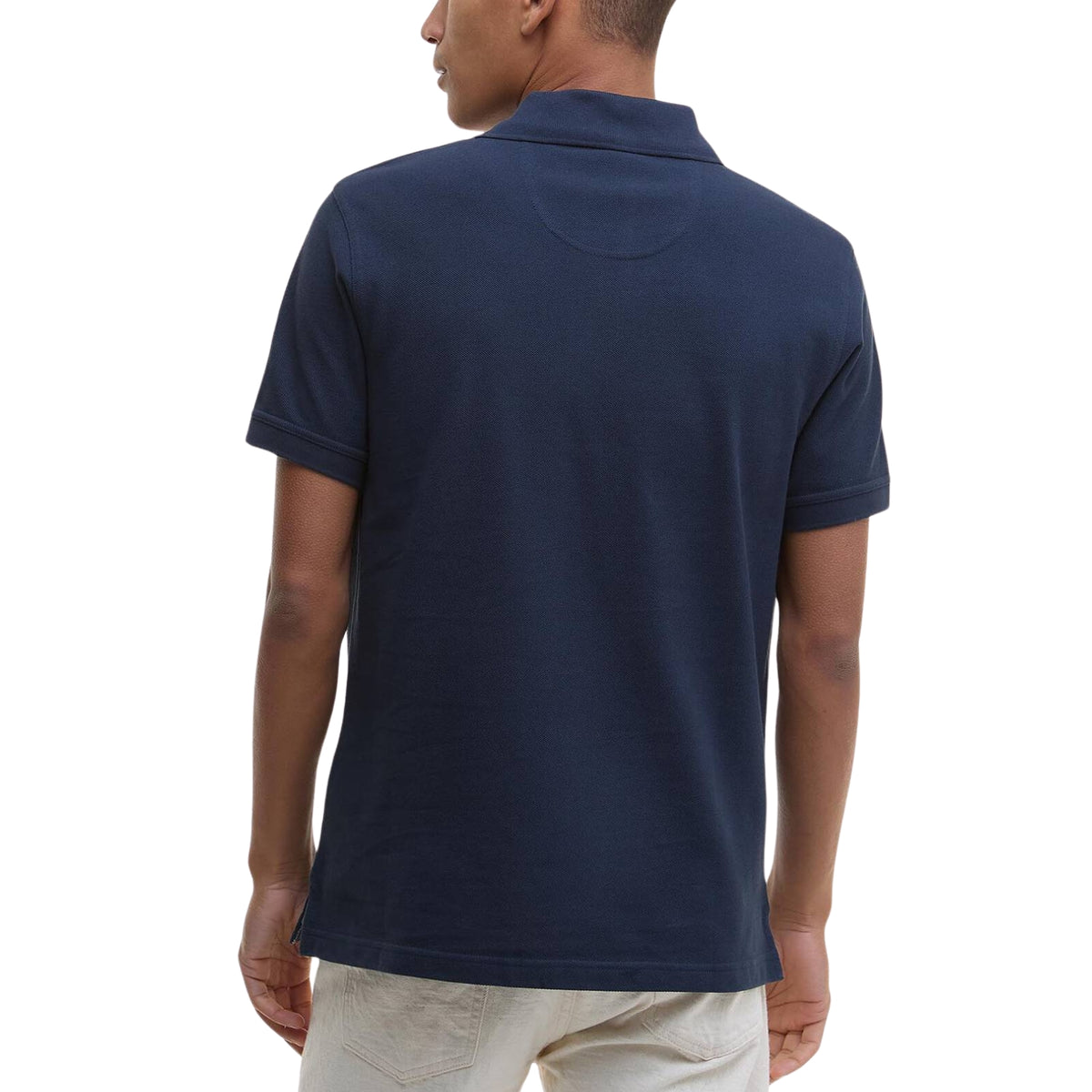 Polo Barbour con finiture tartan - Navy