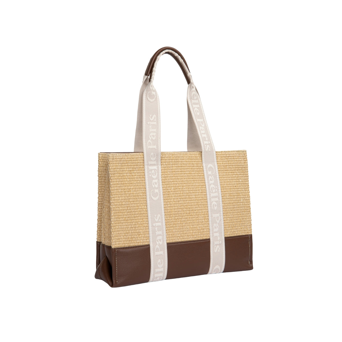 Maxi Shopper con manici jacquard - Beige