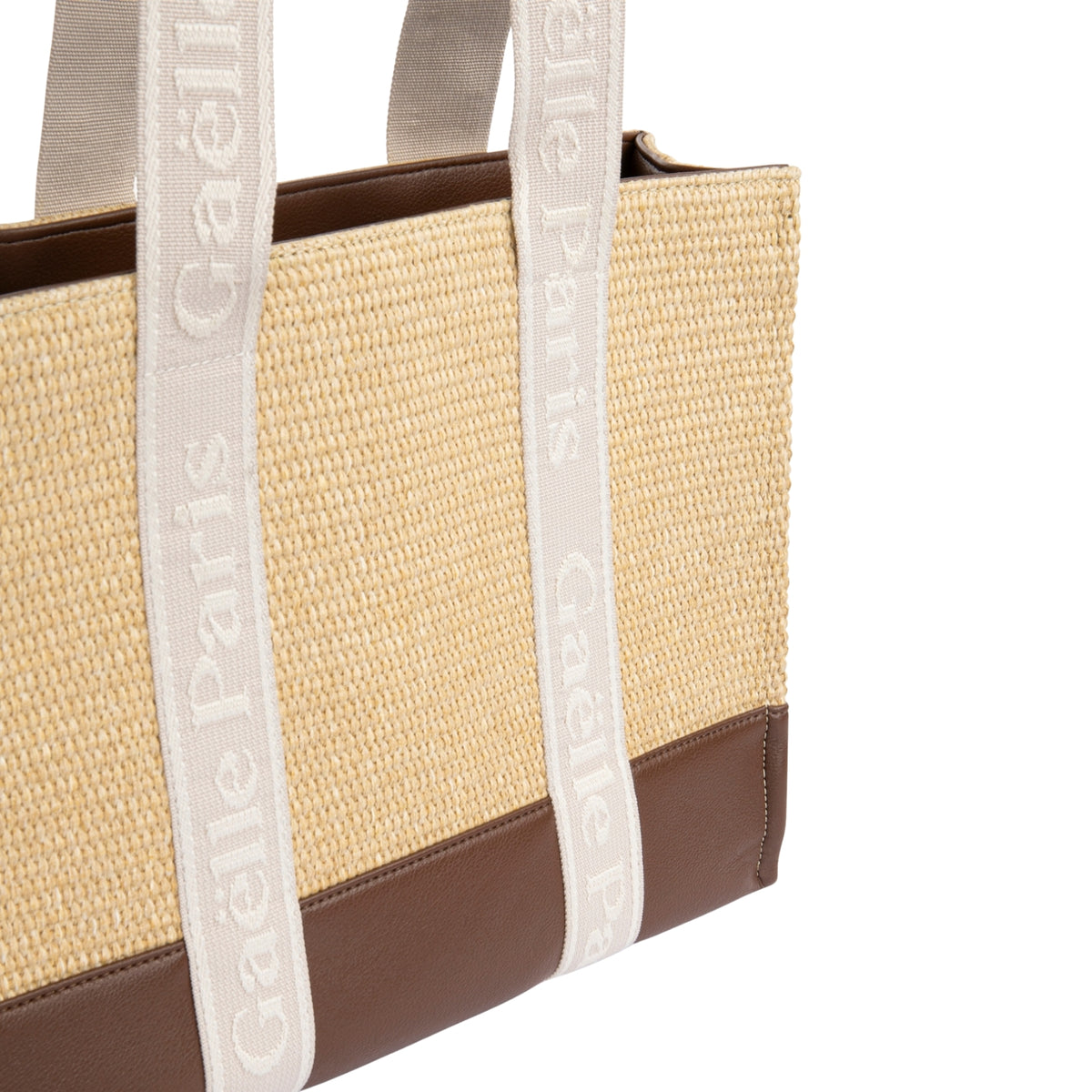 Maxi Shopper con manici jacquard - Beige