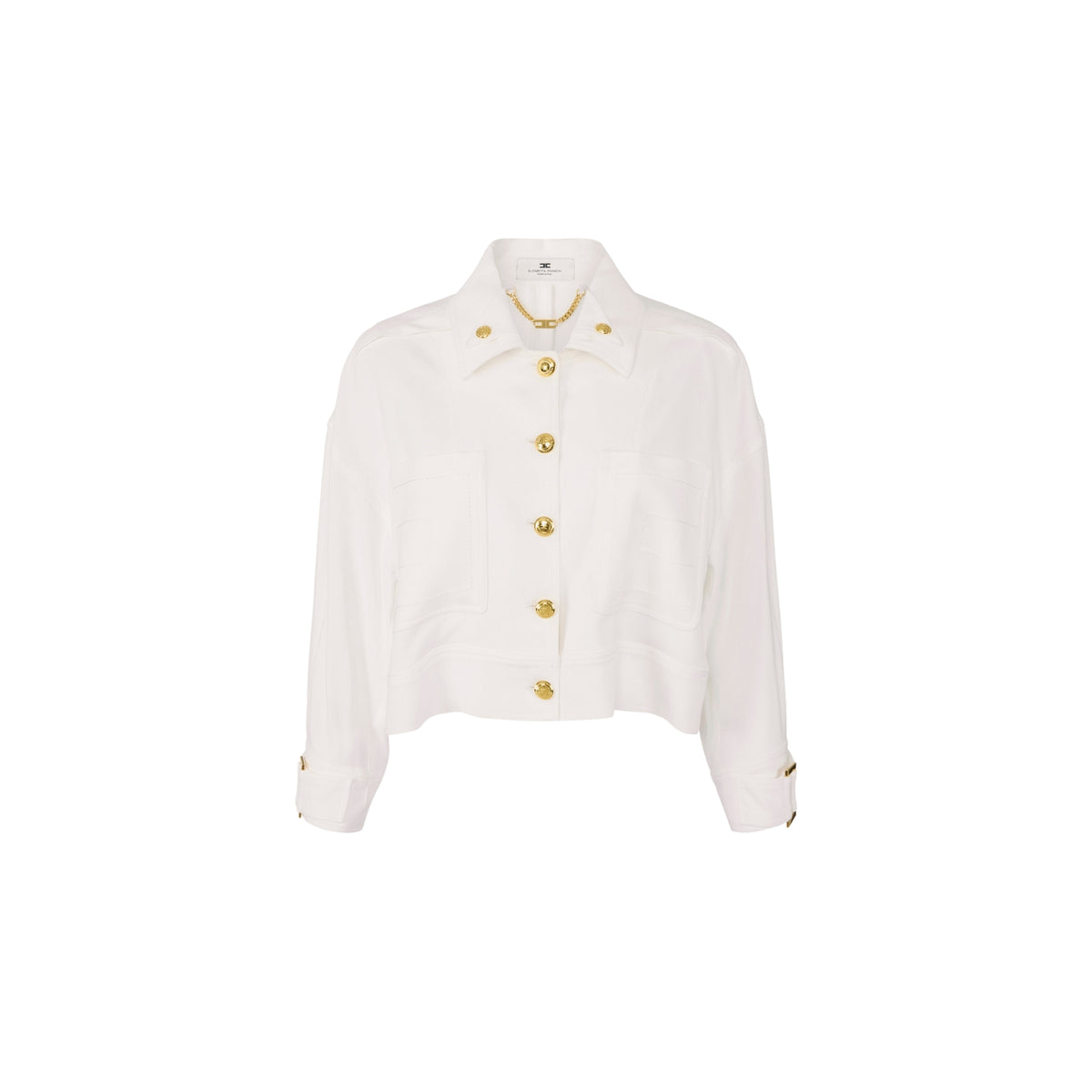 Caban in gabardina con doppio colletto - Avorio