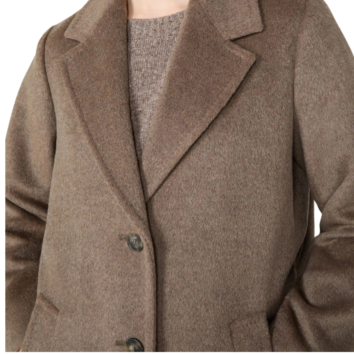 Cappotto lungo in orsetto di lana e alpaca