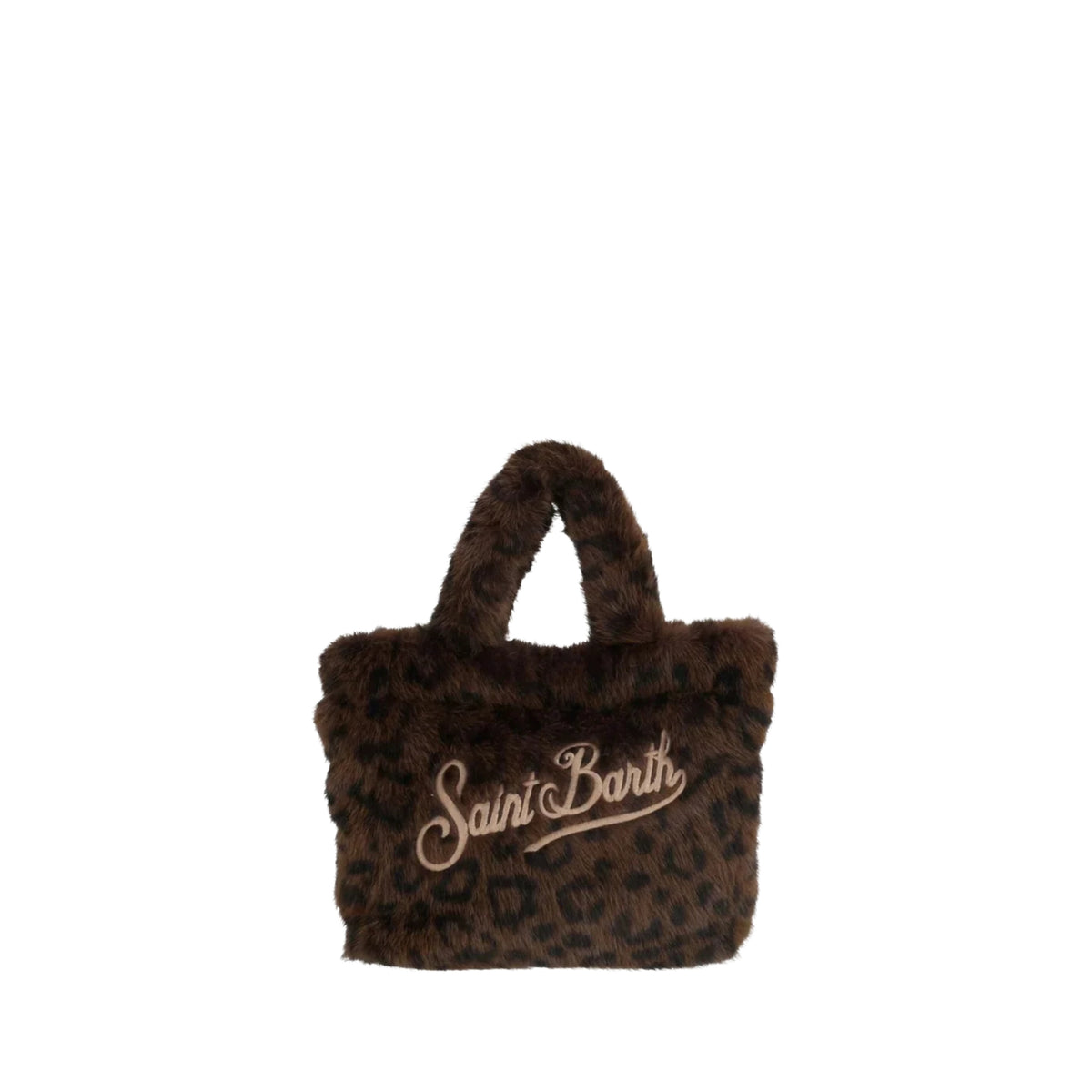 Borsa Mini Vanity Soft in effetto pelliccia con stampa leopardata