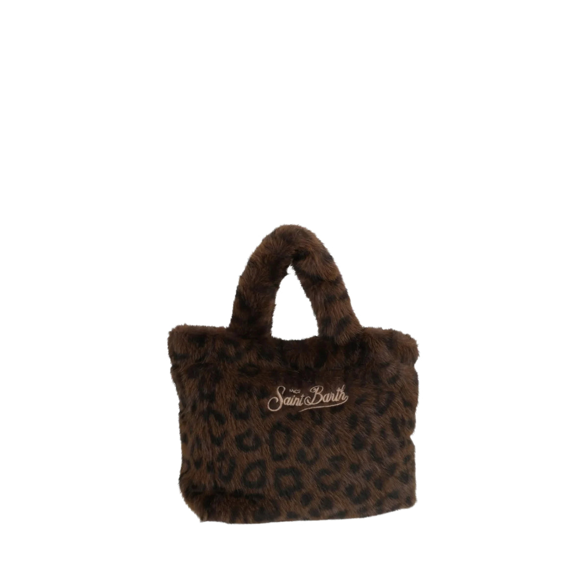 Borsa Mini Vanity Soft in effetto pelliccia con stampa leopardata