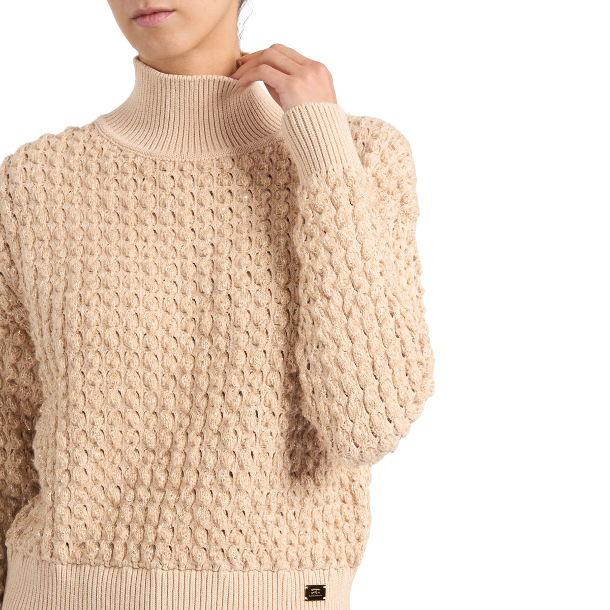 Maglia in bouclé con micro-paillettes - Miele
