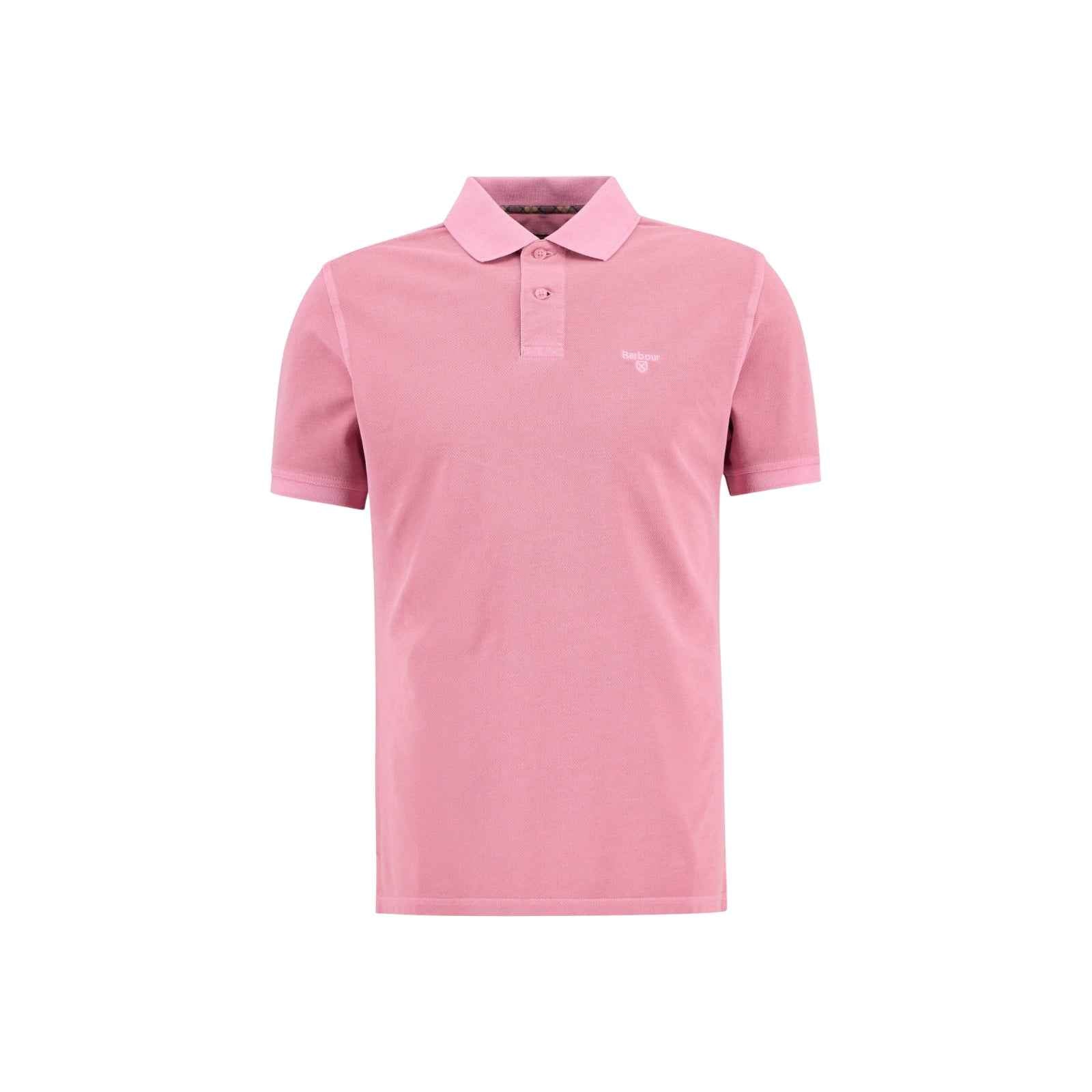 Polo in piqué in tartan Washed - ROSA