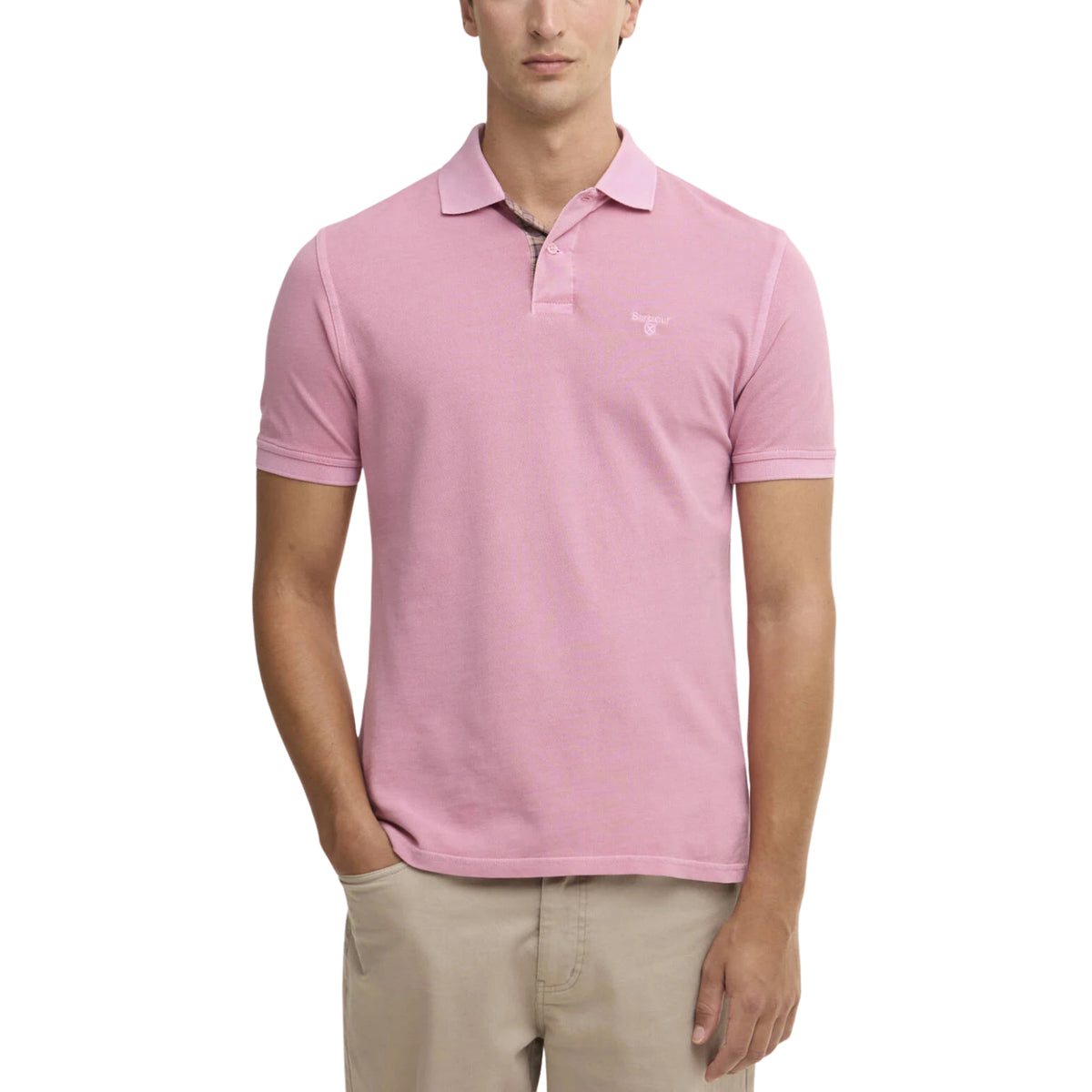 Polo Barbour piqué tinto in capo - Rosa