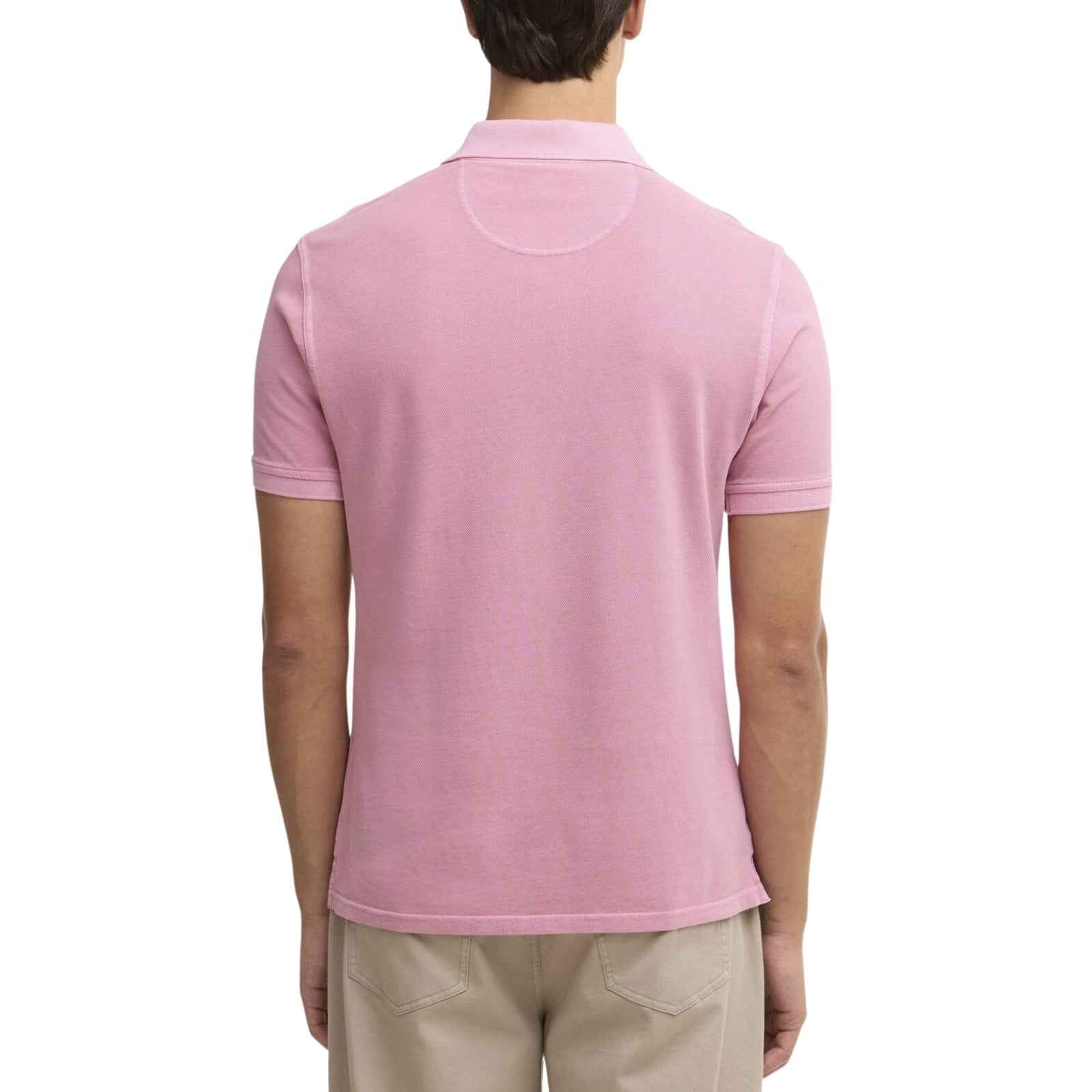 Polo in piqué in tartan Washed - ROSA