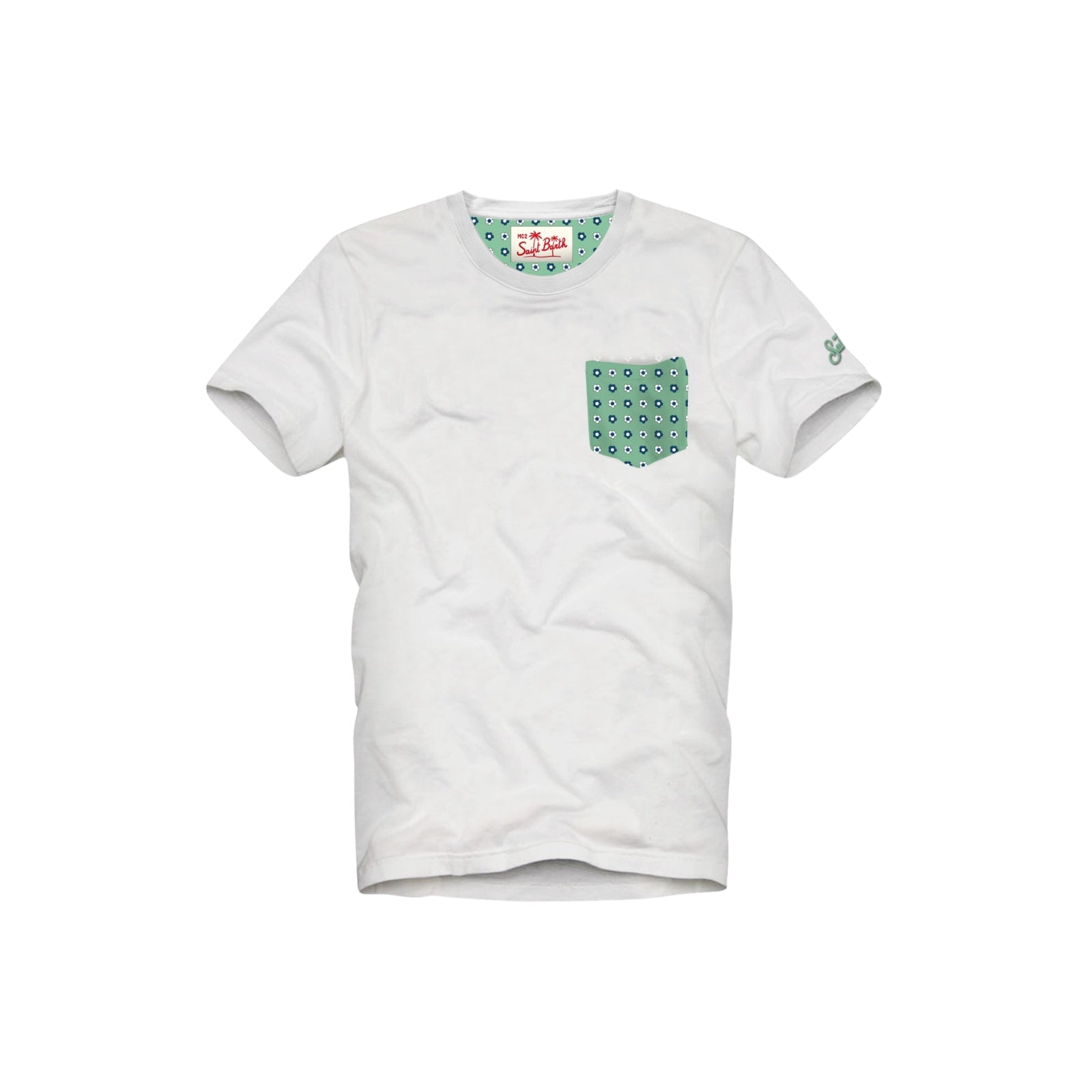 T-shirt Blanche da uomo in cotone con taschino - VERDE