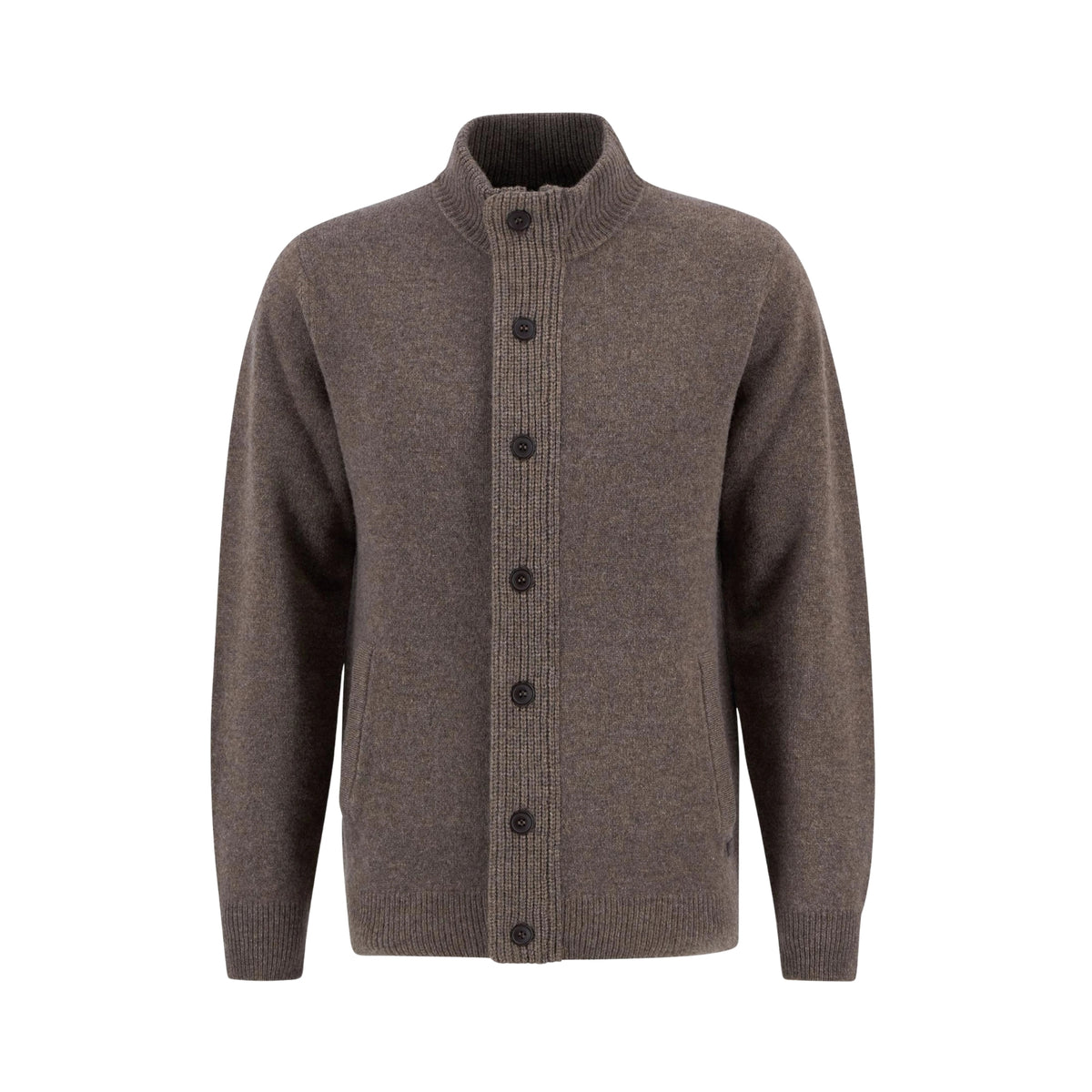 Maglione zip con toppe in alcantara - Grigio