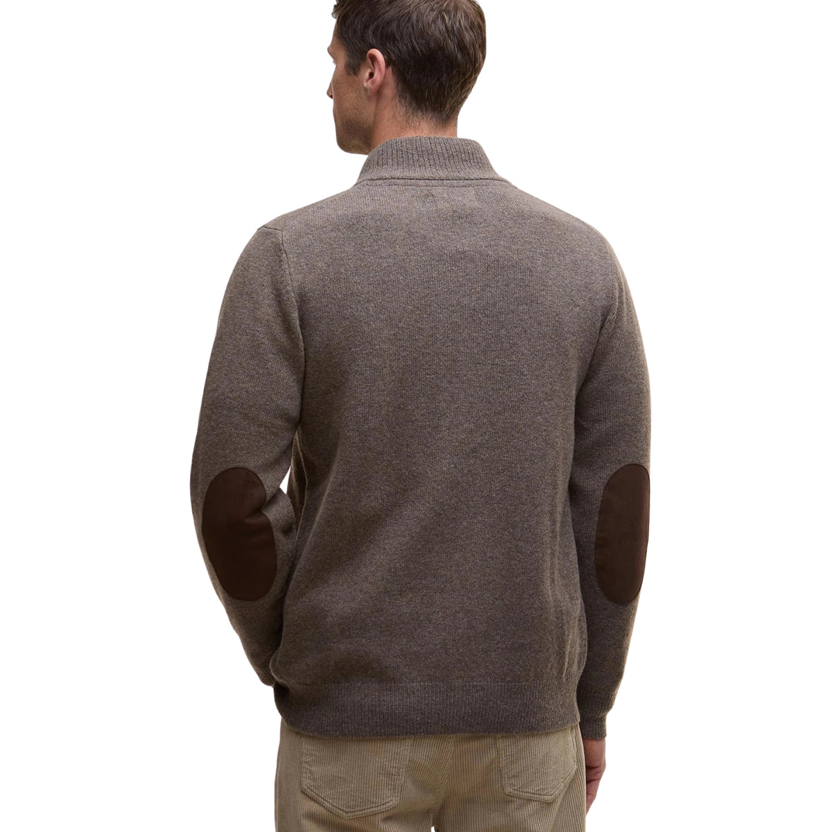 Maglione zip con toppe in alcantara - Grigio