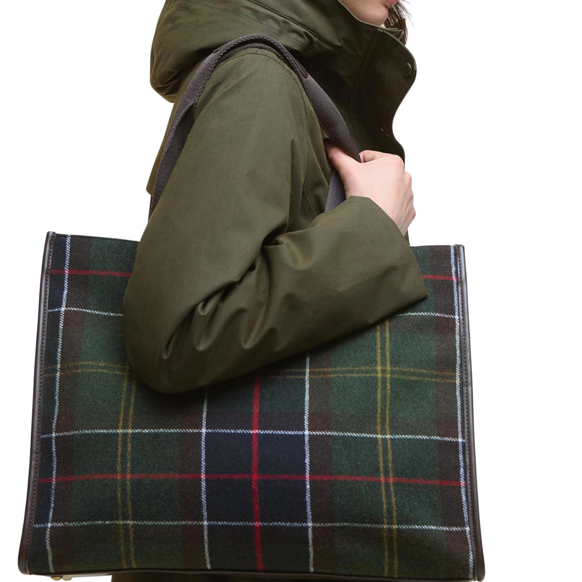 Borsa tote Turnberry in tartan - Verde