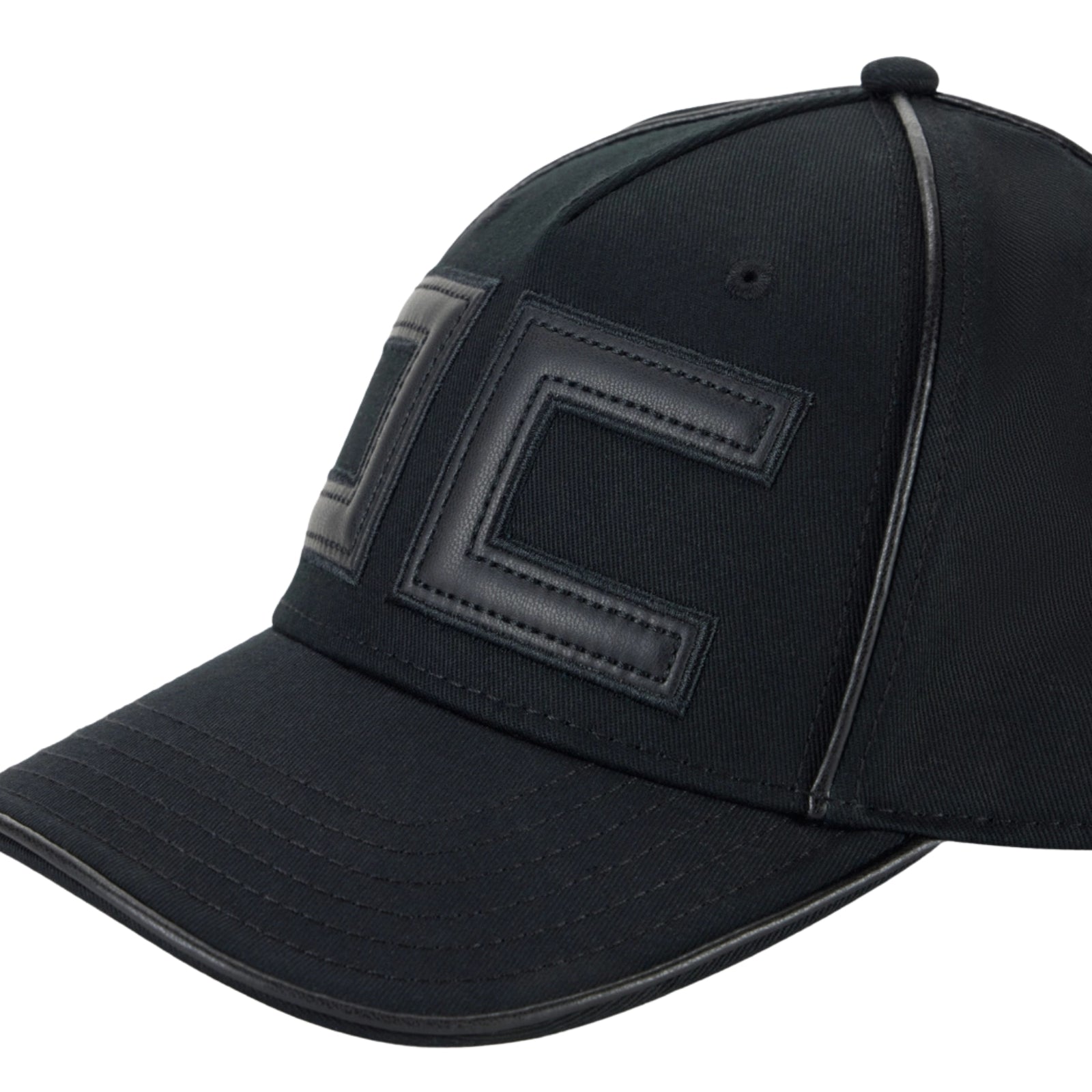 Cappello baseball in gabardina con logo - NERO