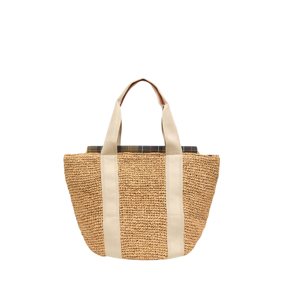 Borsa tote Lily con finiture tartan - Naturale